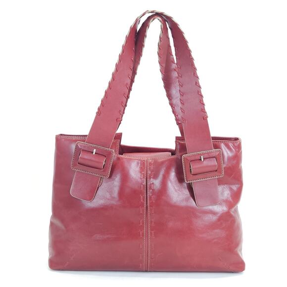 Vtg Franklin Covey Red Leather Tote Bag Planner Wristlet Work Travel Organizer - Picture 3 of 15